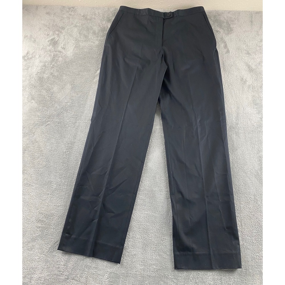 Faconnable Womens Black Straight Leg Dress Pants Size 10 NWT W5074CS60478D
